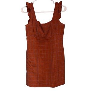 Rust Checkered Dress